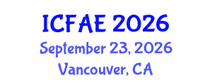 International Conference on Food and Agricultural Engineering (ICFAE) September 23, 2026 - Vancouver, Canada