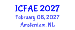 International Conference on Food and Agricultural Engineering (ICFAE) February 08, 2027 - Amsterdam, Netherlands International Conference on Food and Agricultural Engineering (ICFAE) February 08, 2027 - Amsterdam, Netherlands