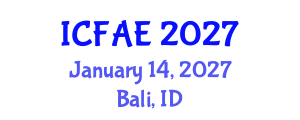International Conference on Food and Agricultural Engineering (ICFAE) January 14, 2027 - Bali, Indonesia International Conference on Food and Agricultural Engineering (ICFAE) January 14, 2027 - Bali, Indonesia