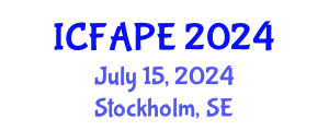 International Conference on Food and Agricultural Process Engineering (ICFAPE) July 15, 2024 - Stockholm, Sweden
