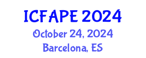 International Conference on Food and Agricultural Process Engineering (ICFAPE) October 24, 2024 - Barcelona, Spain