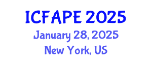 International Conference on Food and Agricultural Process Engineering (ICFAPE) January 28, 2025 - New York, United States