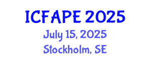 International Conference on Food and Agricultural Process Engineering (ICFAPE) July 15, 2025 - Stockholm, Sweden