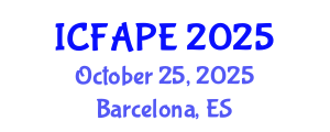 International Conference on Food and Agricultural Process Engineering (ICFAPE) October 25, 2025 - Barcelona, Spain
