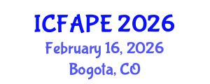International Conference on Food and Agricultural Process Engineering (ICFAPE) February 16, 2026 - Bogota, Colombia International Conference on Food and Agricultural Process Engineering (ICFAPE) February 16, 2026 - Bogota, Colombia