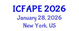 International Conference on Food and Agricultural Process Engineering (ICFAPE) January 28, 2026 - New York, United States