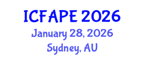 International Conference on Food and Agricultural Process Engineering (ICFAPE) January 28, 2026 - Sydney, Australia