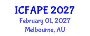 International Conference on Food and Agricultural Process Engineering (ICFAPE) February 01, 2027 - Melbourne, Australia