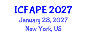 International Conference on Food and Agricultural Process Engineering (ICFAPE) January 28, 2027 - New York, United States