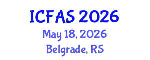 International Conference on Food and Agricultural Sciences (ICFAS) May 18, 2026 - Belgrade, Serbia International Conference on Food and Agricultural Sciences (ICFAS) May 18, 2026 - Belgrade, Serbia