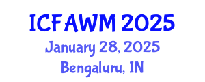 International Conference on Food and Agricultural Waste Management (ICFAWM) January 28, 2025 - Bengaluru, India