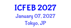 International Conference on Food Engineering and Biotechnology (ICFEB) January 07, 2027 - Tokyo, Japan International Conference on Food Engineering and Biotechnology (ICFEB) January 07, 2027 - Tokyo, Japan