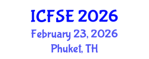 International Conference on Food Science and Engineering (ICFSE) February 23, 2026 - Phuket, Thailand International Conference on Food Science and Engineering (ICFSE) February 23, 2026 - Phuket, Thailand