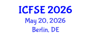 International Conference on Food Science and Engineering (ICFSE) May 20, 2026 - Berlin, Germany