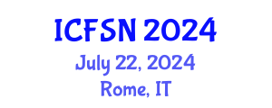 International Conference on Food Science and Nutrition (ICFSN) July 22, 2024 - Rome, Italy