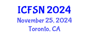International Conference on Food Science and Nutrition (ICFSN) November 25, 2024 - Toronto, Canada