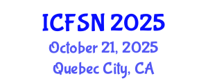 International Conference on Food Science and Nutrition (ICFSN) October 21, 2025 - Quebec City, Canada