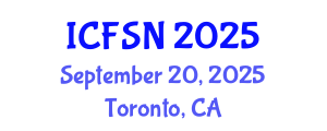 International Conference on Food Science and Nutrition (ICFSN) September 20, 2025 - Toronto, Canada