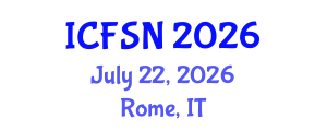 International Conference on Food Science and Nutrition (ICFSN) July 22, 2026 - Rome, Italy International Conference on Food Science and Nutrition (ICFSN) July 22, 2026 - Rome, Italy