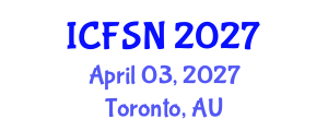 International Conference on Food Science and Nutrition (ICFSN) April 03, 2027 - Toronto, Australia International Conference on Food Science and Nutrition (ICFSN) April 03, 2027 - Toronto, Australia