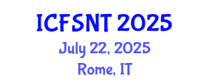 International Conference on Food Science, Nutrition and Technology (ICFSNT) July 22, 2025 - Rome, Italy