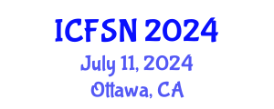 International Conference on Food Security and Nutrition (ICFSN) July 11, 2024 - Ottawa, Canada