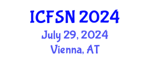International Conference on Food Security and Nutrition (ICFSN) July 29, 2024 - Vienna, Austria