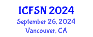 International Conference on Food Security and Nutrition (ICFSN) September 26, 2024 - Vancouver, Canada