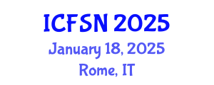 International Conference on Food Security and Nutrition (ICFSN) January 18, 2025 - Rome, Italy