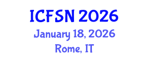 International Conference on Food Security and Nutrition (ICFSN) January 18, 2026 - Rome, Italy