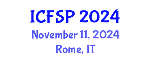 International Conference on Food Security and Preservation (ICFSP) November 11, 2024 - Rome, Italy