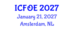 International Conference on Future of Education (ICFOE) January 21, 2027 - Amsterdam, Netherlands International Conference on Future of Education (ICFOE) January 21, 2027 - Amsterdam, Netherlands