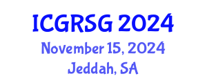 International Conference on Geodetic Remote Sensing and Geomatics (ICGRSG) November 15, 2024 - Jeddah, Saudi Arabia
