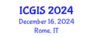 International Conference on Geographic Information Systems (ICGIS) December 16, 2024 - Rome, Italy