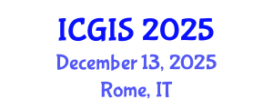 International Conference on Geographic Information Systems (ICGIS) December 13, 2025 - Rome, Italy