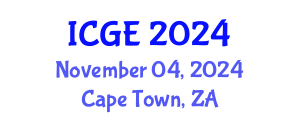 International Conference on Geography and Environment (ICGE) November 04, 2024 - Cape Town, South Africa