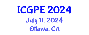 International Conference on Geography, Planning, and Environment (ICGPE) July 11, 2024 - Ottawa, Canada