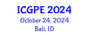 International Conference on Geography, Planning, and Environment (ICGPE) October 24, 2024 - Bali, Indonesia