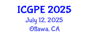 International Conference on Geography, Planning, and Environment (ICGPE) July 12, 2025 - Ottawa, Canada