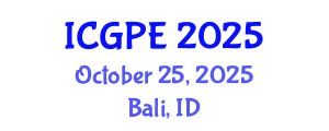 International Conference on Geography, Planning, and Environment (ICGPE) October 25, 2025 - Bali, Indonesia