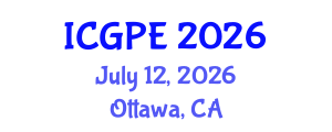 International Conference on Geography, Planning, and Environment (ICGPE) July 12, 2026 - Ottawa, Canada