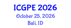 International Conference on Geography, Planning, and Environment (ICGPE) October 25, 2026 - Bali, Indonesia