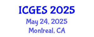 International Conference on Geological and Environmental Sciences (ICGES) May 24, 2025 - Montreal, Canada