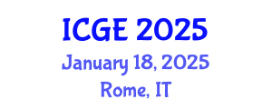 International Conference on Geological Engineering (ICGE) January 18, 2025 - Rome, Italy