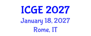 International Conference on Geological Engineering (ICGE) January 18, 2027 - Rome, Italy International Conference on Geological Engineering (ICGE) January 18, 2027 - Rome, Italy