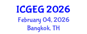 International Conference on Geology and Engineering Geology (ICGEG) February 04, 2026 - Bangkok, Thailand