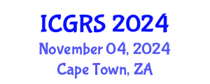 International Conference on Geomatics and Remote Sensing (ICGRS) November 04, 2024 - Cape Town, South Africa