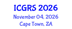 International Conference on Geomatics and Remote Sensing (ICGRS) November 04, 2026 - Cape Town, South Africa