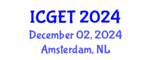 International Conference on Geomatics Engineering and Technologies (ICGET) December 02, 2024 - Amsterdam, Netherlands