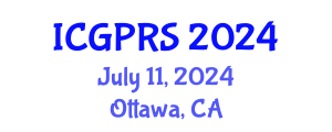 International Conference on Geomatics, Photogrammetry and Remote Sensing (ICGPRS) July 11, 2024 - Ottawa, Canada